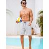 image:imageSILKWORLD Mens Swim Trunks with Compression Liner Quick Dry Bathing Suit 9 Swimming Beach Shorts with Zipper PocketsLight Grey