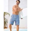 image:imageSILKWORLD Mens Swim Trunks with Compression Liner Quick Dry Bathing Suit 9 Swimming Beach Shorts with Zipper PocketsP1grey Coil
