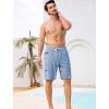 image:imageSILKWORLD Mens Swim Trunks with Compression Liner Quick Dry Bathing Suit 9 Swimming Beach Shorts with Zipper PocketsP1grey Coil