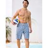 image:imageSILKWORLD Mens Swim Trunks with Compression Liner Quick Dry Bathing Suit 9 Swimming Beach Shorts with Zipper PocketsP1grey Coil