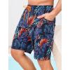 image:imageSILKWORLD Mens Swim Trunks with Compression Liner Quick Dry Bathing Suit 9 Swimming Beach Shorts with Zipper PocketsP2orange Palm