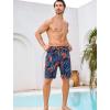 image:imageSILKWORLD Mens Swim Trunks with Compression Liner Quick Dry Bathing Suit 9 Swimming Beach Shorts with Zipper PocketsP2orange Palm