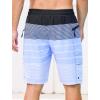 image:imageSILKWORLD Mens Swim Trunks with Compression Liner Quick Dry Bathing Suit 9 Swimming Beach Shorts with Zipper PocketsP3black  Haze Blue Stripe