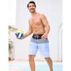 image:imageSILKWORLD Mens Swim Trunks with Compression Liner Quick Dry Bathing Suit 9 Swimming Beach Shorts with Zipper PocketsP3black  Haze Blue Stripe