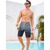 image:imageSILKWORLD Mens Swim Trunks with Compression Liner Quick Dry Bathing Suit 9 Swimming Beach Shorts with Zipper PocketsP4greynavy Ombre