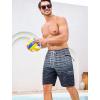 image:imageSILKWORLD Mens Swim Trunks with Compression Liner Quick Dry Bathing Suit 9 Swimming Beach Shorts with Zipper PocketsP4greynavy Ombre