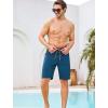 image:imageSILKWORLD Mens Swim Trunks with Compression Liner Quick Dry Bathing Suit 9 Swimming Beach Shorts with Zipper PocketsSteel Blue