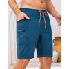 image:imageSILKWORLD Mens Swim Trunks with Compression Liner Quick Dry Bathing Suit 9 Swimming Beach Shorts with Zipper PocketsSteel Blue