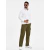 image:imageSILKWORLD Mens Cargo Sweatpants Casual Joggers Open Bottom Sweat Pant Baggy Cotton Athletic Pants with Zipper Pockets Olive Green Large