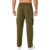 image:imageSILKWORLD Mens Cargo Sweatpants Casual Joggers Open Bottom Sweat Pant Baggy Cotton Athletic Pants with Zipper Pockets Olive Green Large