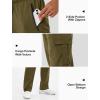 image:imageSILKWORLD Mens Cargo Sweatpants Casual Joggers Open Bottom Sweat Pant Baggy Cotton Athletic Pants with Zipper Pockets Olive Green Large