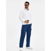 image:imageSILKWORLD Mens Sweatpants Open Bottom Midweight Cotton Pant Casual Joggers Baggy Athletic Sweat Pant with Zipper Pockets Navy Blue Large
