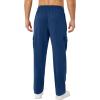 image:imageSILKWORLD Mens Sweatpants Open Bottom Midweight Cotton Pant Casual Joggers Baggy Athletic Sweat Pant with Zipper Pockets Navy Blue Large