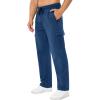image:imageSILKWORLD Mens Sweatpants Open Bottom Midweight Cotton Pant Casual Joggers Baggy Athletic Sweat Pant with Zipper Pockets Navy Blue Large