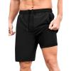 image:imageSILKWORLD Running Shorts for Men Quick Dry 9 Inch Basketball Athletic Shorts 2 in 1 Gym Workout Shorts Black XXLarge1