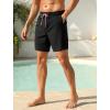 image:imageSILKWORLD Swim Trunks Men 7 Inch Bathing Suits Zipper Pockets Swimming Shorts for Vacation Pool Beach Surfing CasualA00 Black  Pineapple