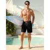 image:imageSILKWORLD Swim Trunks Men 7 Inch Bathing Suits Zipper Pockets Swimming Shorts for Vacation Pool Beach Surfing CasualA00 Black  Pineapple