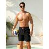 image:imageSILKWORLD Swim Trunks Men 7 Inch Bathing Suits Zipper Pockets Swimming Shorts for Vacation Pool Beach Surfing CasualA00 Black  Pineapple