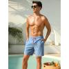 image:imageSILKWORLD Swim Trunks Men 7 Inch Bathing Suits Zipper Pockets Swimming Shorts for Vacation Pool Beach Surfing CasualA01 Grey Blue  Pink Totem