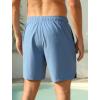 image:imageSILKWORLD Swim Trunks Men 7 Inch Bathing Suits Zipper Pockets Swimming Shorts for Vacation Pool Beach Surfing CasualA01 Grey Blue  Pink Totem