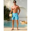 image:imageSILKWORLD Swim Trunks Men 7 Inch Bathing Suits Zipper Pockets Swimming Shorts for Vacation Pool Beach Surfing CasualA01 Light Blue  Coconut Palm
