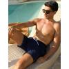 image:imageSILKWORLD Swim Trunks Men 7 Inch Bathing Suits Zipper Pockets Swimming Shorts for Vacation Pool Beach Surfing CasualA01 Navy  Coconut Palm