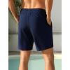 image:imageSILKWORLD Swim Trunks Men 7 Inch Bathing Suits Zipper Pockets Swimming Shorts for Vacation Pool Beach Surfing CasualA01 Navy  Coconut Palm