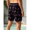 image:imageSILKWORLD Swim Trunks Men 7 Inch Bathing Suits Zipper Pockets Swimming Shorts for Vacation Pool Beach Surfing CasualBlack Pink Shark