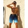 image:imageSILKWORLD Swim Trunks Men 7 Inch Bathing Suits Zipper Pockets Swimming Shorts for Vacation Pool Beach Surfing CasualGradient Blue