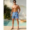 image:imageSILKWORLD Swim Trunks Men 7 Inch Bathing Suits Zipper Pockets Swimming Shorts for Vacation Pool Beach Surfing CasualGrey Blue Colorful Pineapple