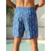 image:imageSILKWORLD Swim Trunks Men 7 Inch Bathing Suits Zipper Pockets Swimming Shorts for Vacation Pool Beach Surfing CasualGrey Blue Colorful Pineapple