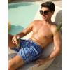 image:imageSILKWORLD Swim Trunks Men 7 Inch Bathing Suits Zipper Pockets Swimming Shorts for Vacation Pool Beach Surfing CasualGrey Blue Colorful Pineapple