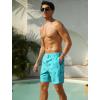 image:imageSILKWORLD Swim Trunks Men 7 Inch Bathing Suits Zipper Pockets Swimming Shorts for Vacation Pool Beach Surfing CasualLake Blue Black Anchor