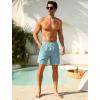 image:imageSILKWORLD Swim Trunks Men 7 Inch Bathing Suits Zipper Pockets Swimming Shorts for Vacation Pool Beach Surfing CasualLight Lake Blue  Coconut Plam