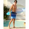 image:imageSILKWORLD Swim Trunks Men 7 Inch Bathing Suits Zipper Pockets Swimming Shorts for Vacation Pool Beach Surfing CasualStripes Navy Blue