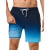 image:imageSILKWORLD Swim Trunks Men 7 Inch Bathing Suits Zipper Pockets Swimming Shorts for Vacation Pool Beach Surfing CasualGradient Blue