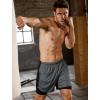 image:imageSILKWORLD Mens Running Stretch Shorts 2 in 1 Gym Workout Shorts Quick Dry Stretch Athletic Shorts with PocketsBlackdark Gray