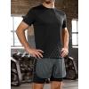 image:imageSILKWORLD Mens Running Stretch Shorts 2 in 1 Gym Workout Shorts Quick Dry Stretch Athletic Shorts with PocketsBlackdark Gray