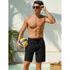 image:imageSILKWORLD Mens Swim Trunks 9 inch Quick Dry Bathing Suit with Mesh Liner Long Swimming Beach Shorts with Zipper PocketsBlack