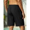 image:imageSILKWORLD Mens Swim Trunks 9 inch Quick Dry Bathing Suit with Mesh Liner Long Swimming Beach Shorts with Zipper PocketsBlack