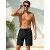 image:imageSILKWORLD Mens Swim Trunks 9 inch Quick Dry Bathing Suit with Mesh Liner Long Swimming Beach Shorts with Zipper PocketsBlack