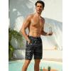 image:imageSILKWORLD Mens Swim Trunks 9 inch Quick Dry Bathing Suit with Mesh Liner Long Swimming Beach Shorts with Zipper PocketsBlackgray Pattern