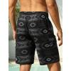image:imageSILKWORLD Mens Swim Trunks 9 inch Quick Dry Bathing Suit with Mesh Liner Long Swimming Beach Shorts with Zipper PocketsBlackgray Pattern