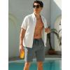 image:imageSILKWORLD Mens Swim Trunks 9 inch Quick Dry Bathing Suit with Mesh Liner Long Swimming Beach Shorts with Zipper PocketsDark Grey