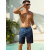 image:imageSILKWORLD Mens Swim Trunks 9 inch Quick Dry Bathing Suit with Mesh Liner Long Swimming Beach Shorts with Zipper PocketsGradientstripeblue