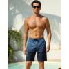 image:imageSILKWORLD Mens Swim Trunks 9 inch Quick Dry Bathing Suit with Mesh Liner Long Swimming Beach Shorts with Zipper PocketsGradientstripeblue