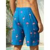 image:imageSILKWORLD Mens Swim Trunks 9 inch Quick Dry Bathing Suit with Mesh Liner Long Swimming Beach Shorts with Zipper PocketsLake Bluepink Flamingo