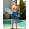 image:imageSILKWORLD Mens Swim Trunks 9 inch Quick Dry Bathing Suit with Mesh Liner Long Swimming Beach Shorts with Zipper PocketsLake Bluepink Flamingo