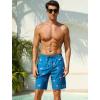 image:imageSILKWORLD Mens Swim Trunks 9 inch Quick Dry Bathing Suit with Mesh Liner Long Swimming Beach Shorts with Zipper PocketsLake Bluepink Flamingo