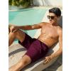image:imageSILKWORLD Mens Swim Trunks 9 inch Quick Dry Bathing Suit with Mesh Liner Long Swimming Beach Shorts with Zipper PocketsWine Red